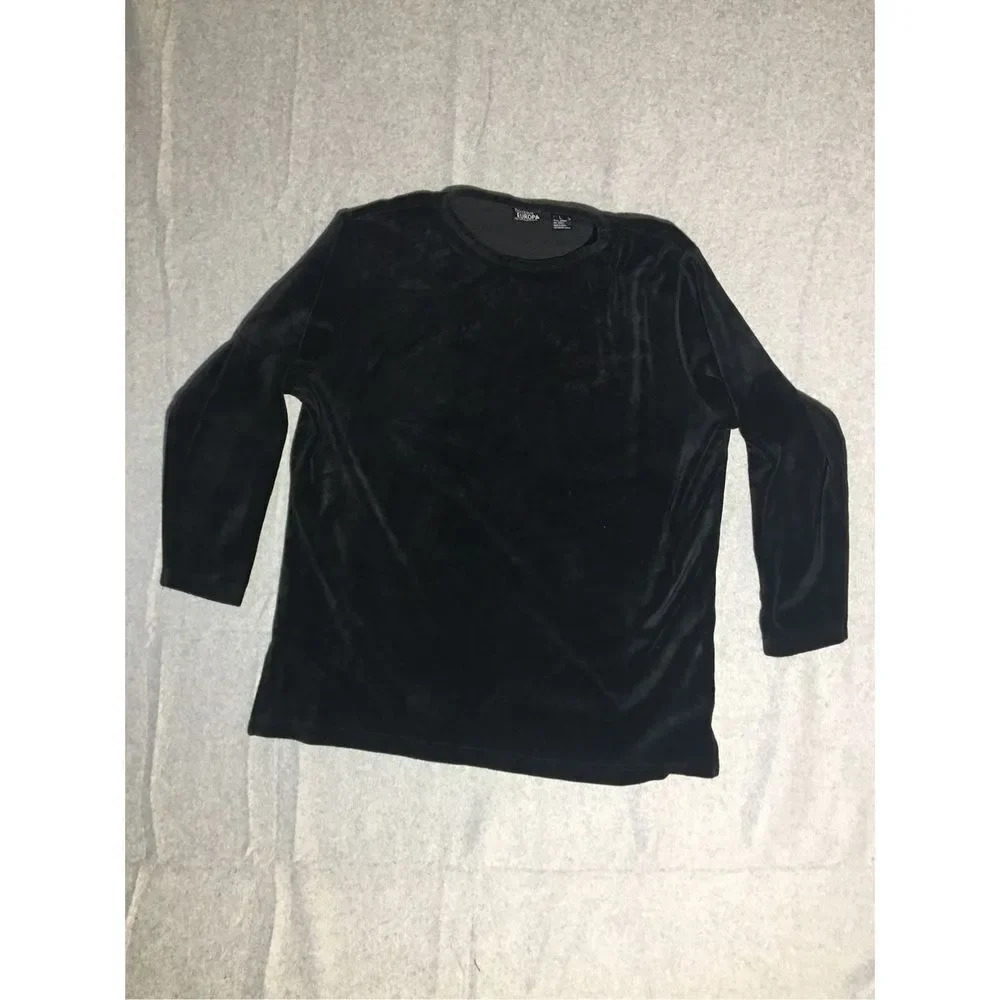Womens Newport News Sweater Size Large Velvet Feel Top Casual Formal Warm